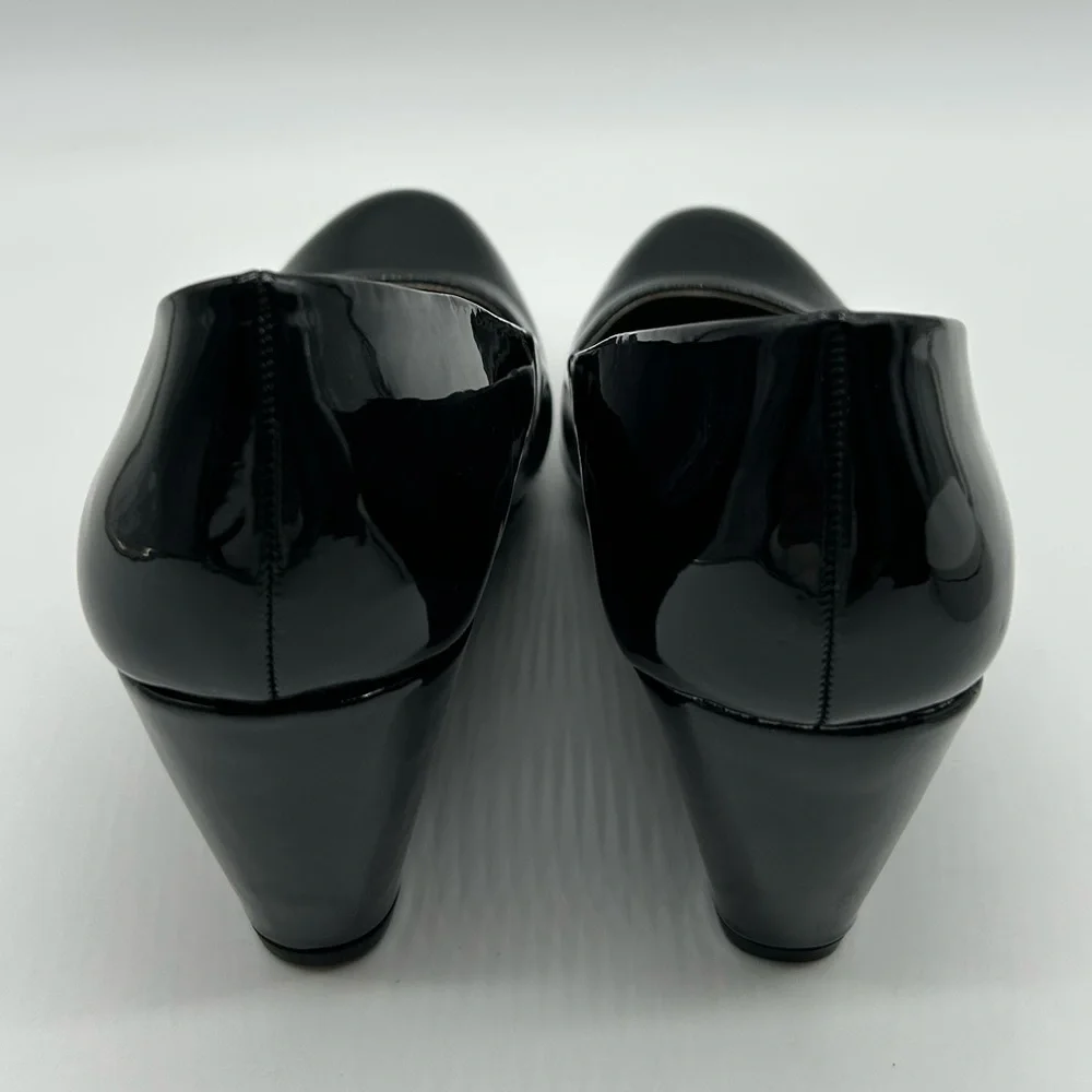 CL by Laundry Nima Patent Black Wedge Pumps Women’s 7 Glossy Heels New In Box